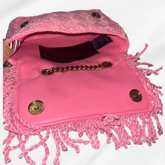 NWT! Kurt Geiger London Medium Crochet Kensington Crossbody Bag, Open Pink - Picture 11 of 13